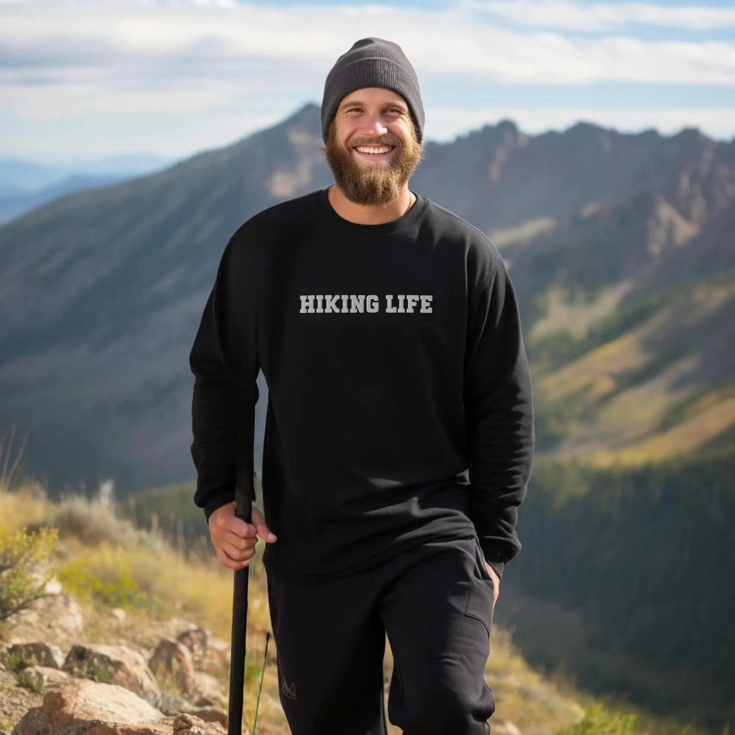 Hiking Life Premium Embroidered Sweatshirt - Adventure Threads Company