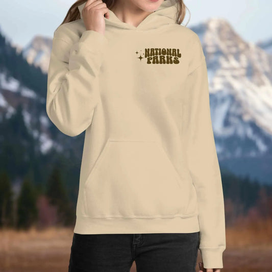 LIMITED EDITION: 63 US National Parks Relaxed Hoodie (SAND) - Adventure Threads Company