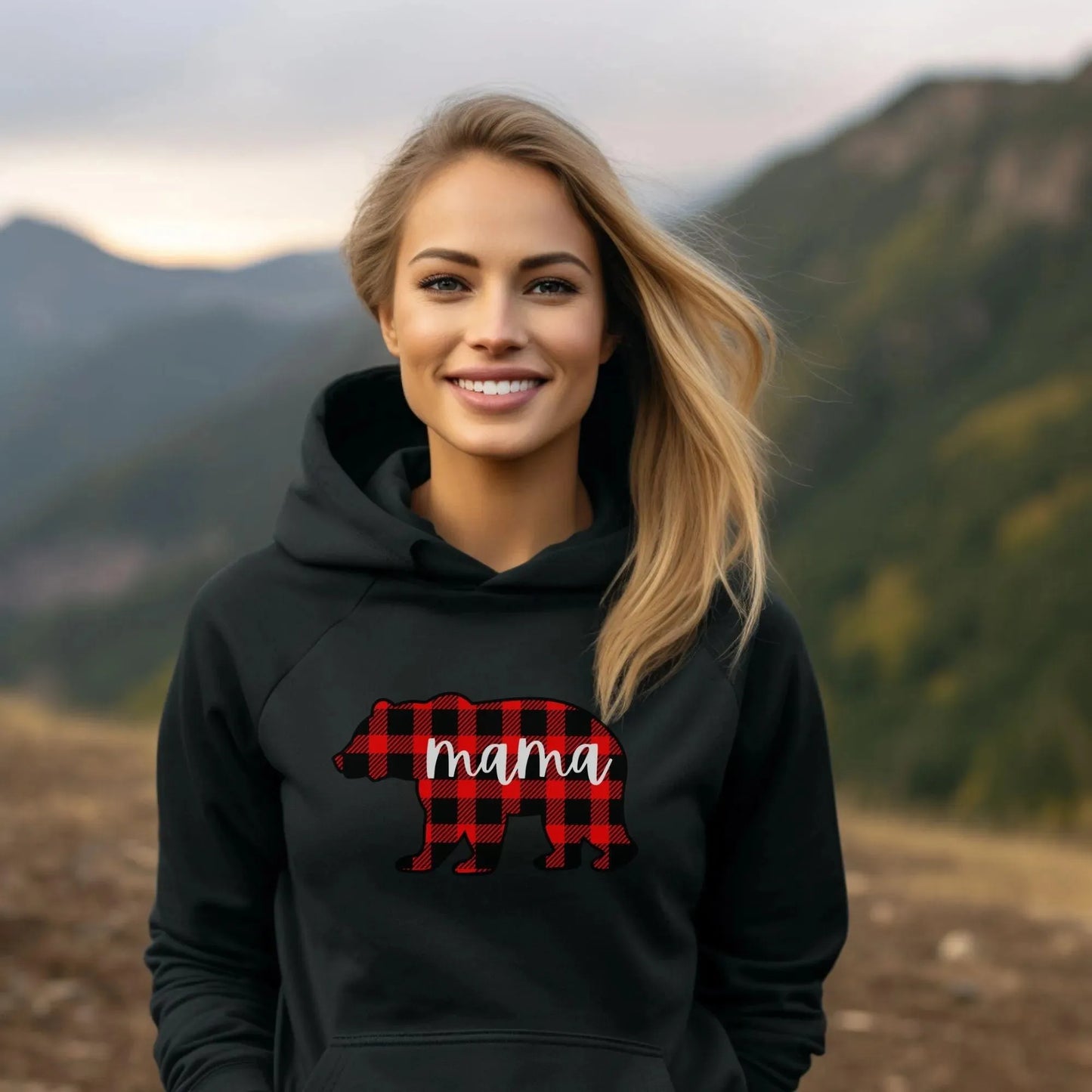 Mama Bear Plaid Hoodie - Adventure Threads Company