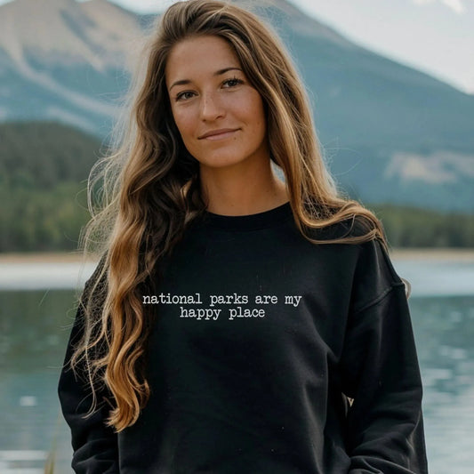 National Parks Happy Place Premium Sweatshirt - Adventure Threads Company