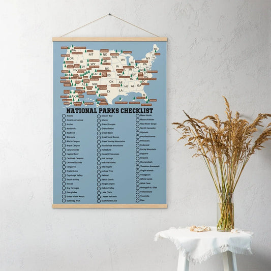 National Parks Travel Checklist (Blue) - Adventure Threads Company