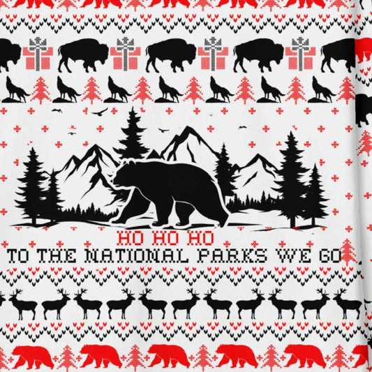 National Parks Ugly Christmas Sweatshirt (Red) - Adventure Threads Company