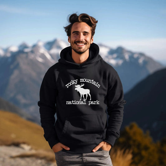 Rocky Mountain National Park Moose Hoodie - Adventure Threads Company