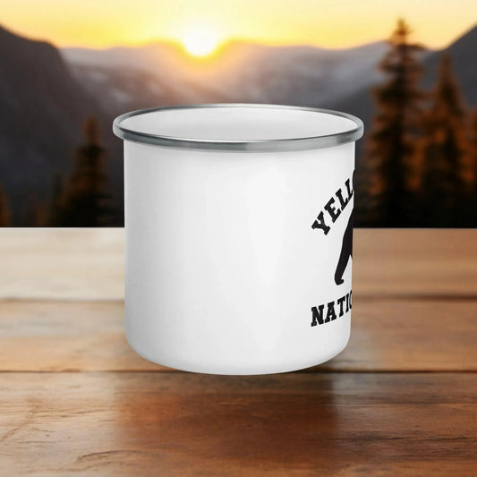 Yellowstone National Park Grizzly Enamel Mug - Adventure Threads Company