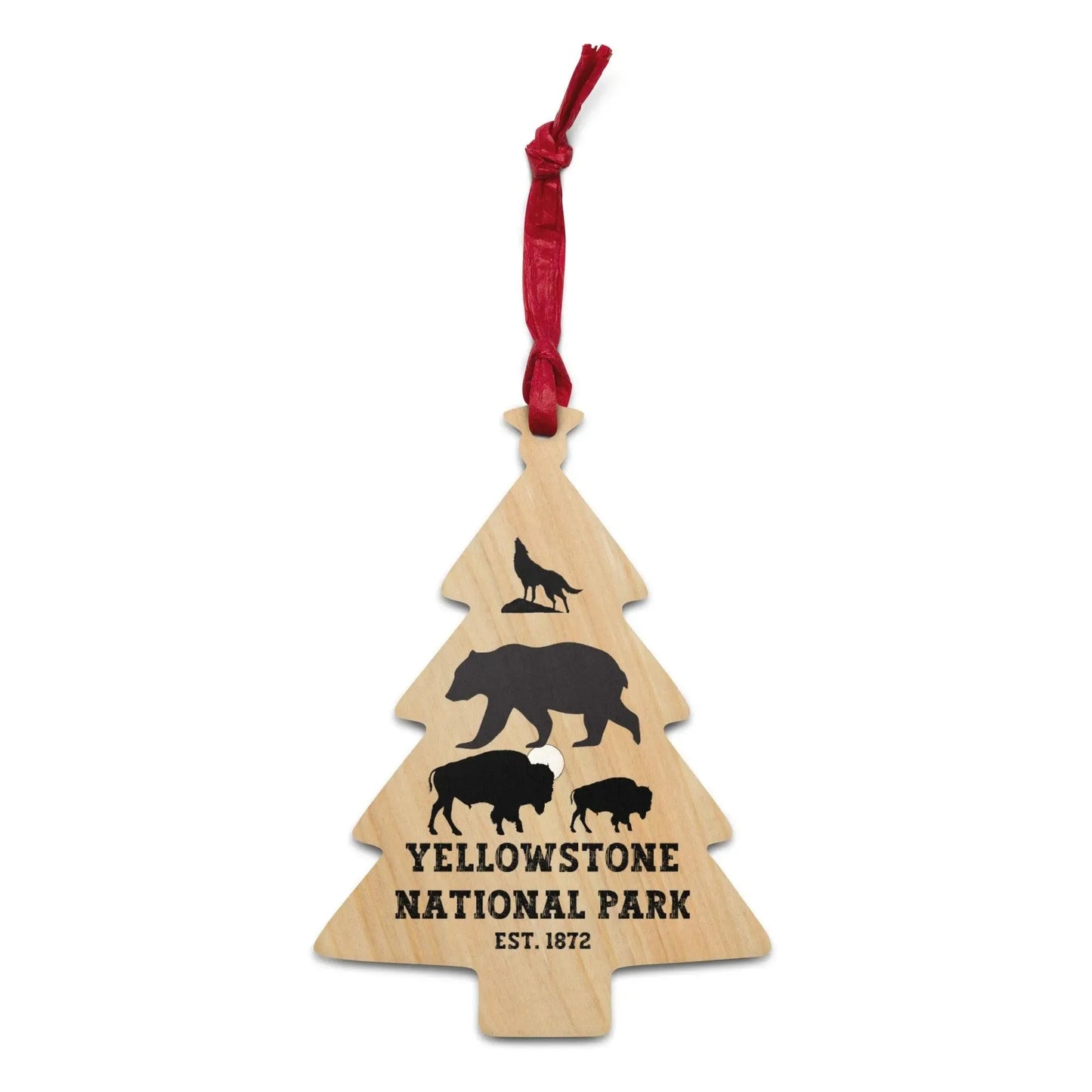 Yellowstone National Park Wildlife Wooden Ornament - Adventure Threads Company