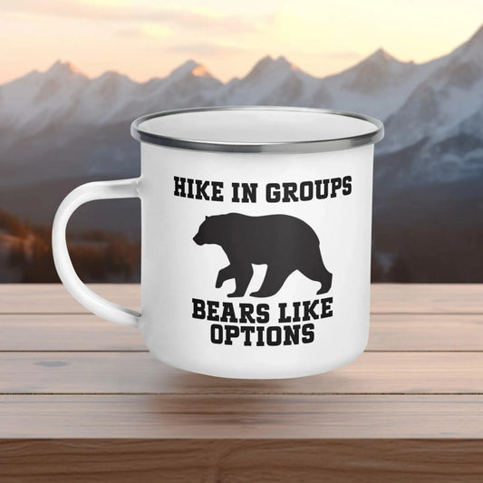 Hike in Groups Bears Like Options Enamel Mug - Adventure Threads Company